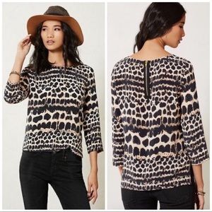 💥50% OFF💥NWOT Anthropologie Animal Print Blouse